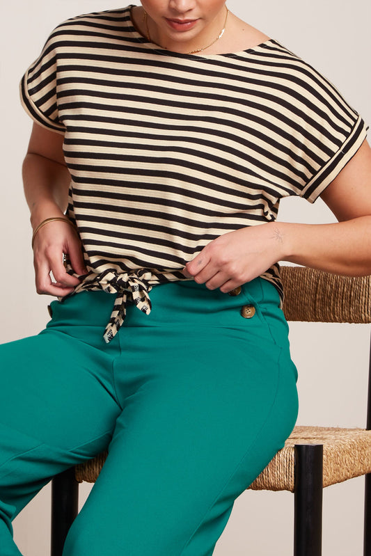 Aria Knot Top - Chopito Stripe Black