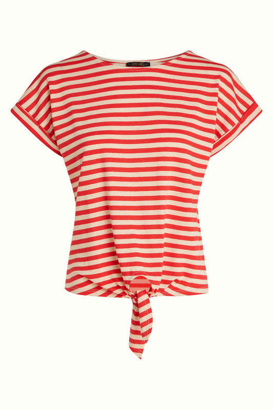 Aria Knot Top - Chopito Stripe Fire Red