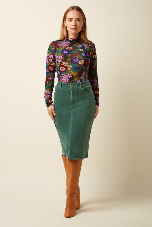 Prisca Skirt - Matcha Green Cord