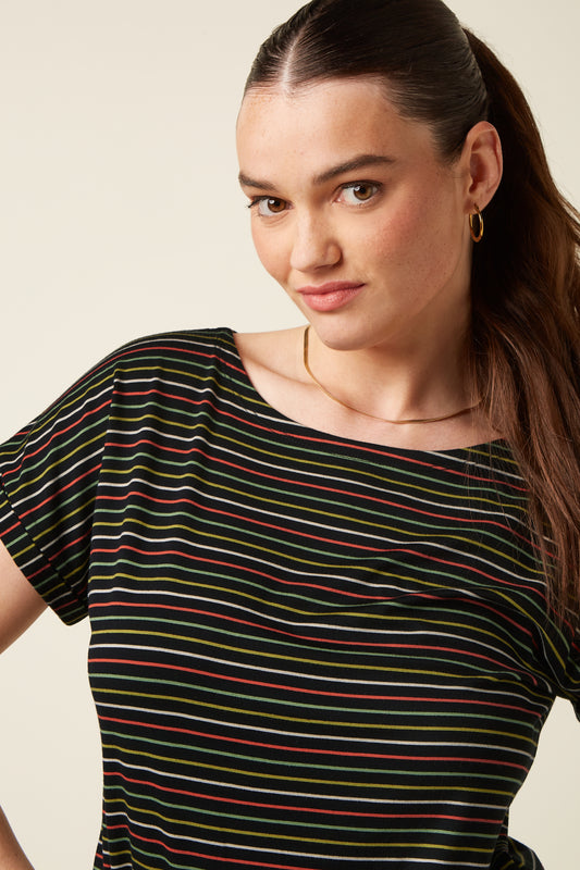 Aria Top Menchini Stripe - Black