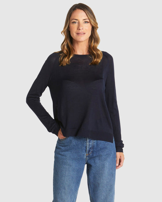 Reminiscent Knit Top - Navy
