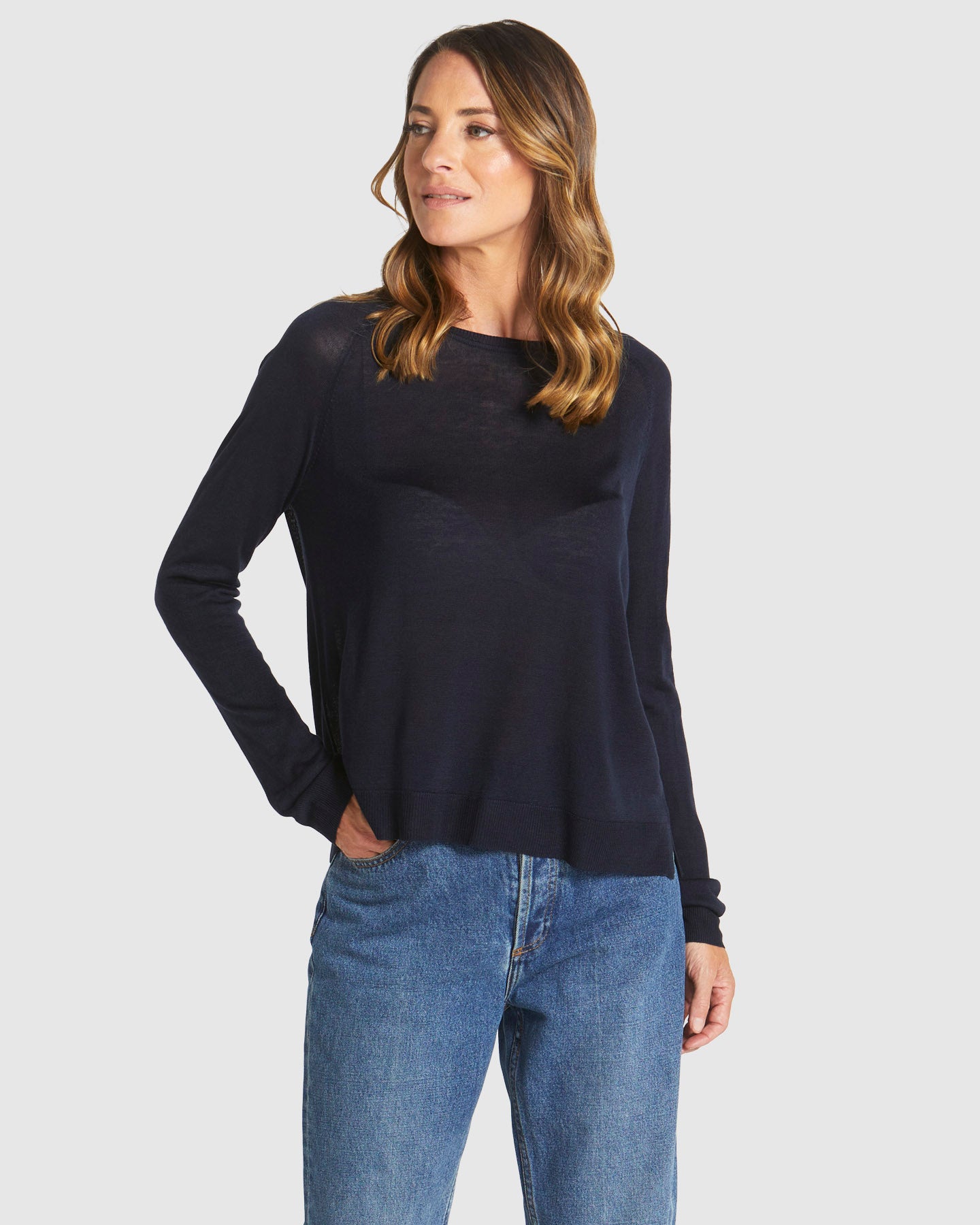 Reminiscent Knit Top - Navy