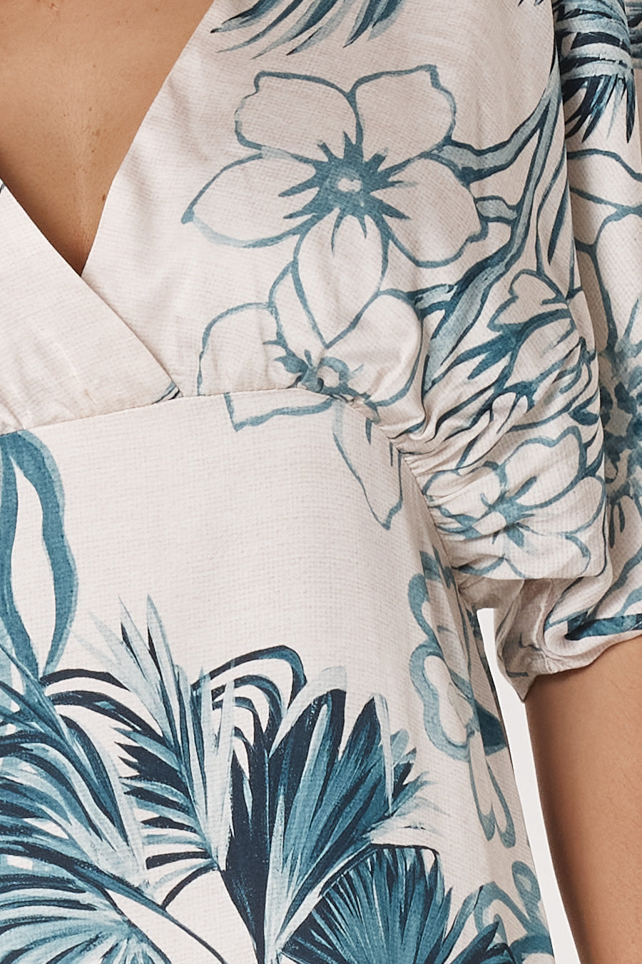 Solstice Palms Midi Dress - Cream