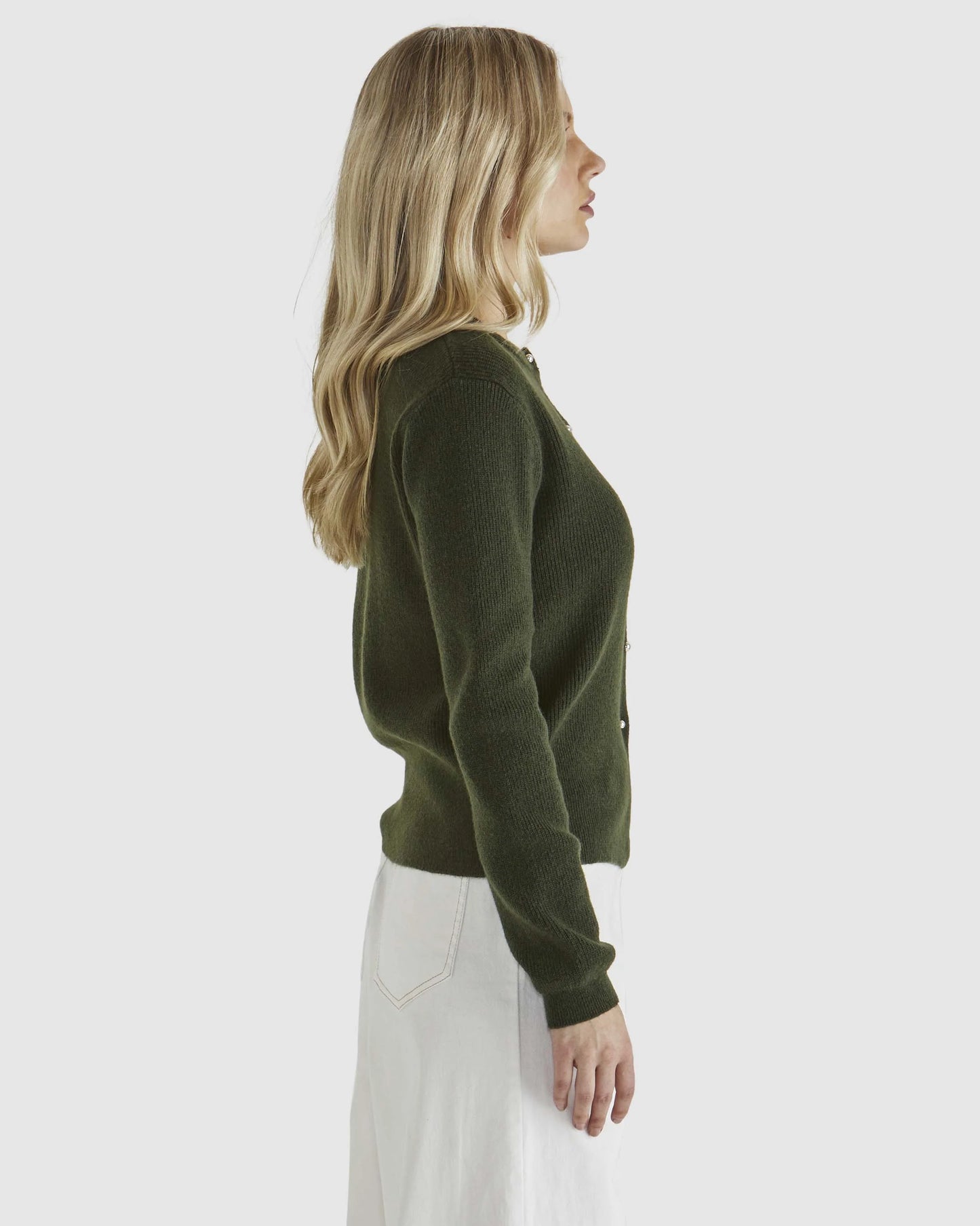 Jagger Button Cardi - Khaki