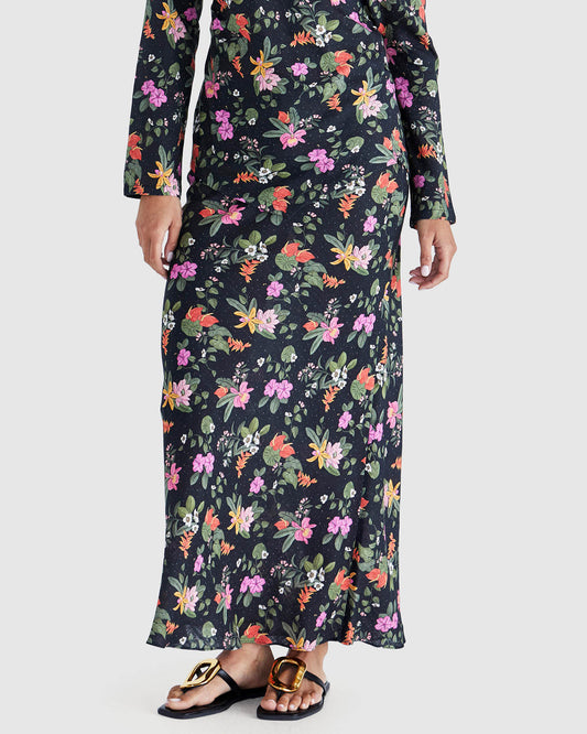 Beckett Bias Skirt - Night Garden