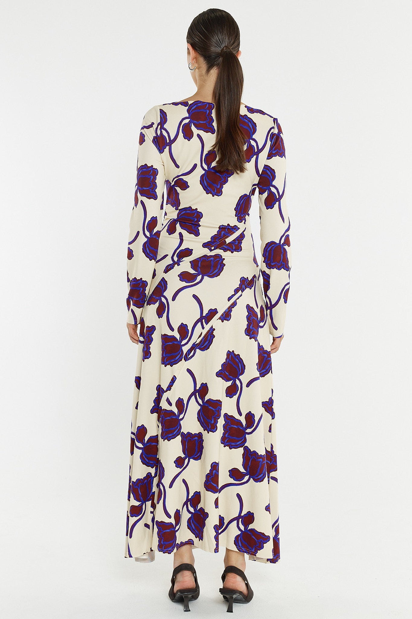 Jade Seamed Jersey Dress - Winter Poppy