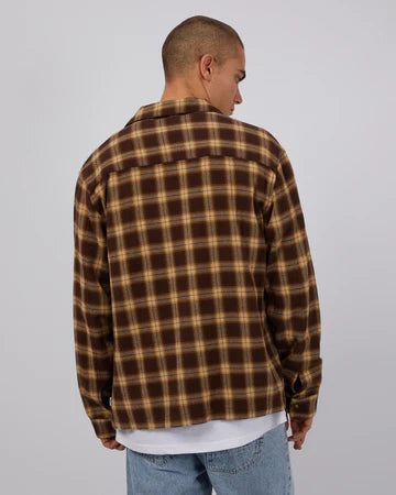 Henry Check Shacket - Brown
