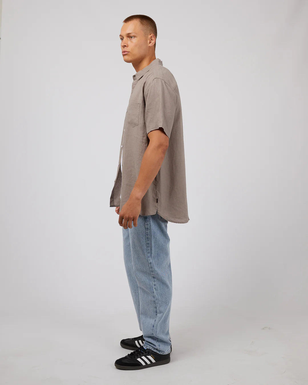 Linen SS Shirt - Mushroom