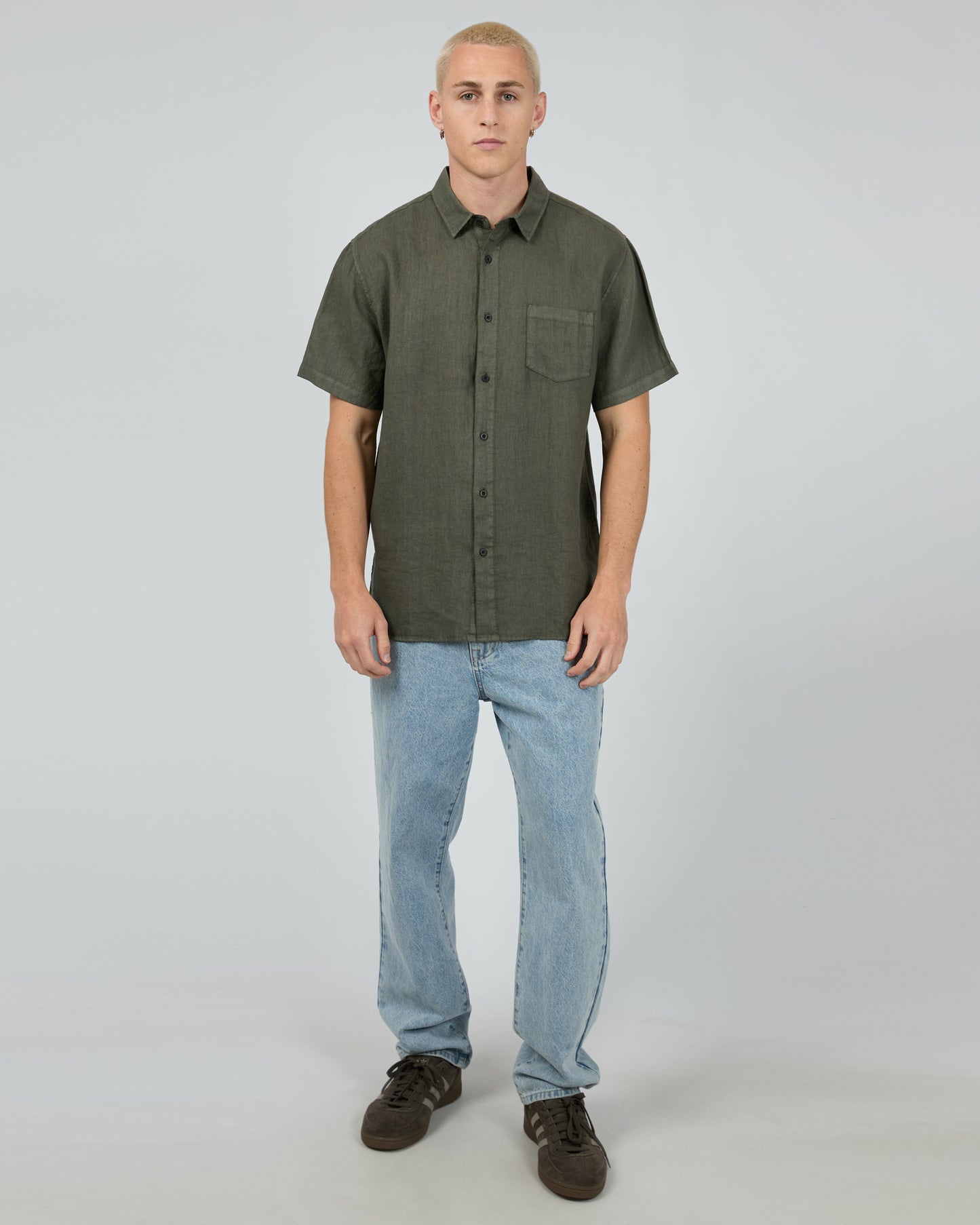 Linen SS Shirt - Olive