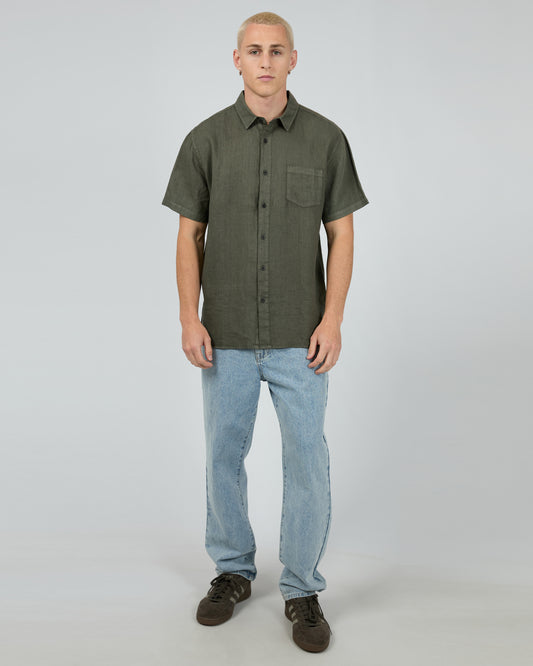 Linen SS Shirt - Olive
