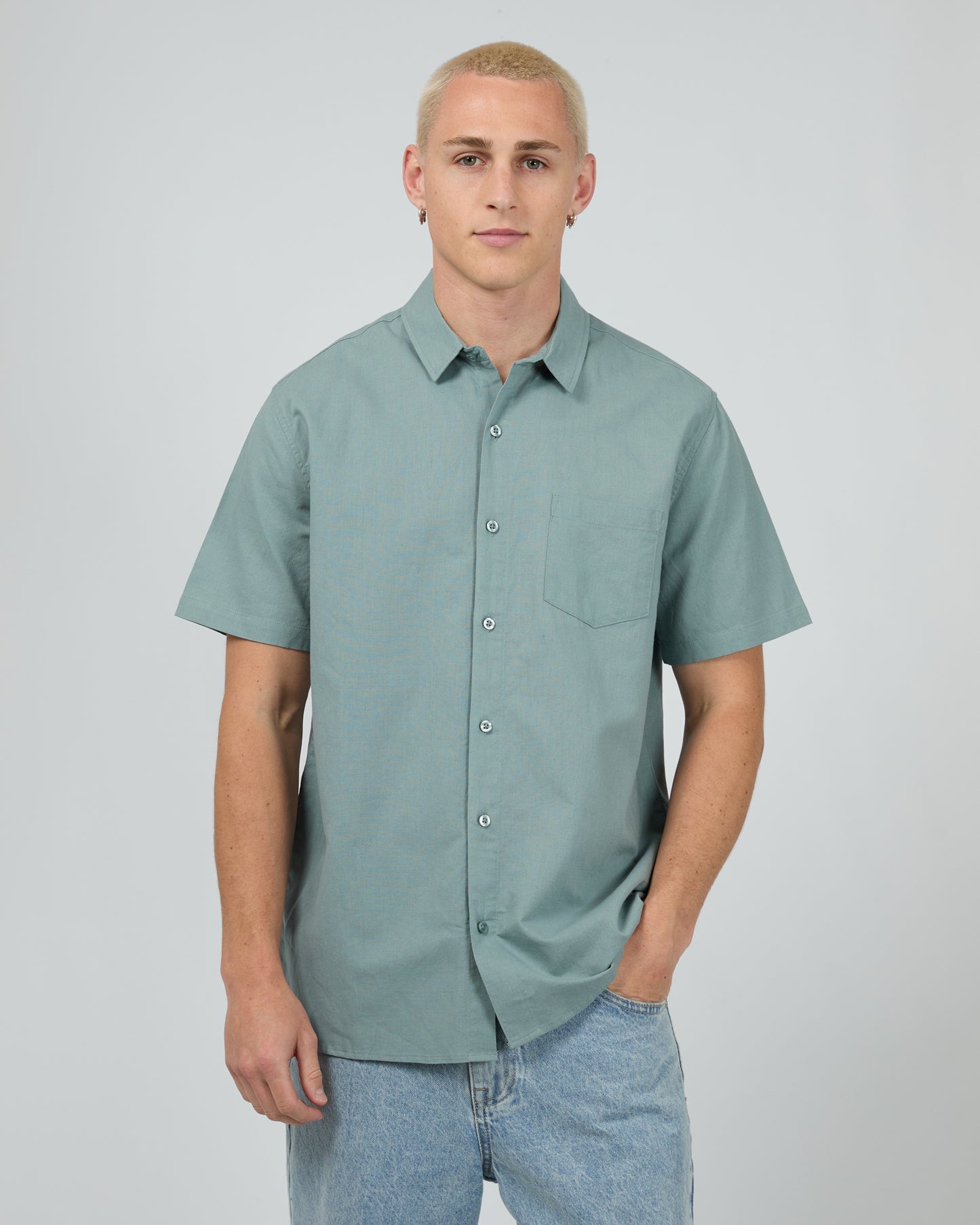 Linen SS Shirt - Steel
