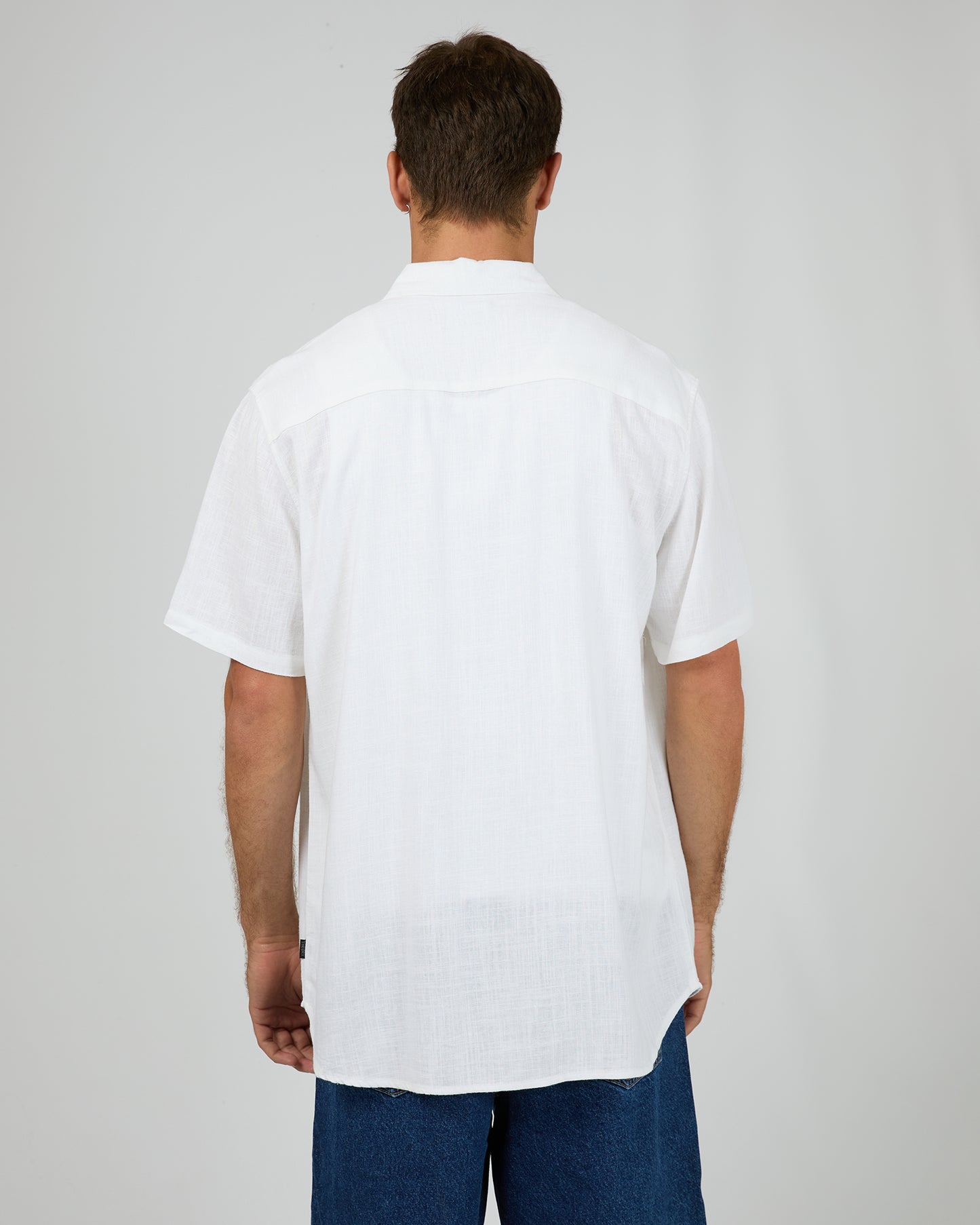 Textured Linen SS Shirt - White