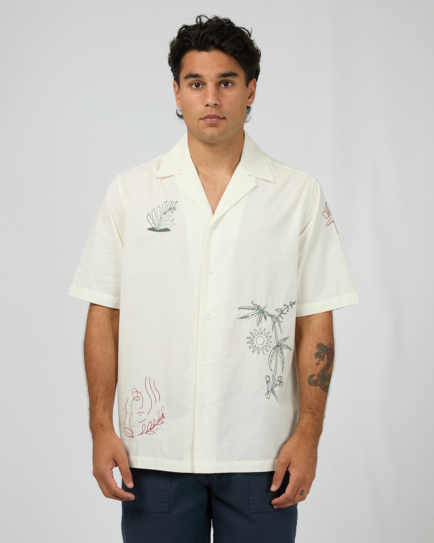 Athens Embroidered Shirt - Vintage White