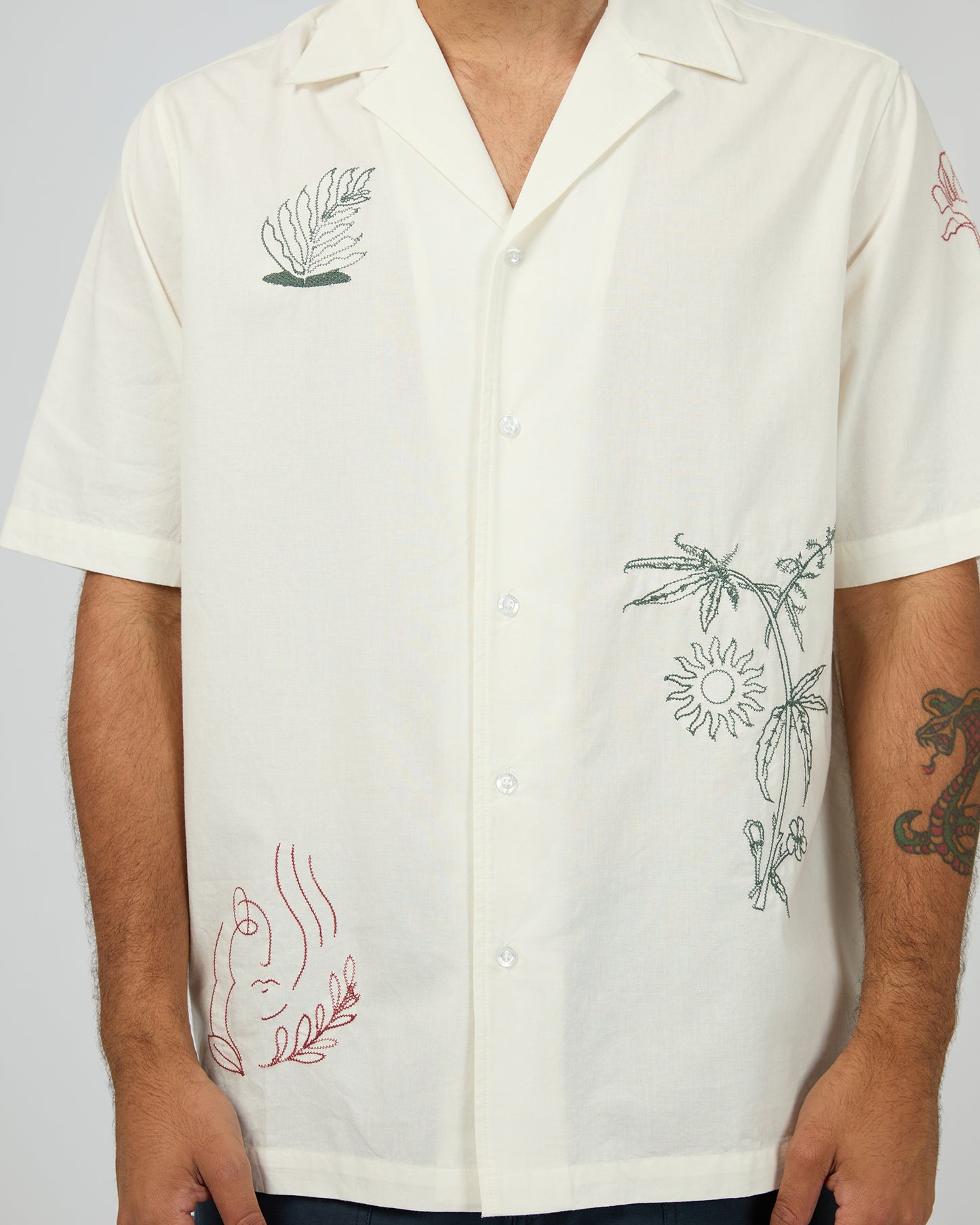 Athens Embroidered Shirt - Vintage White