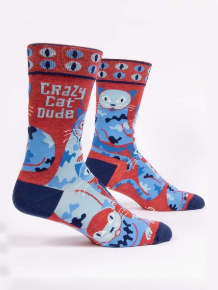 Crazy cat dude - Mens socks