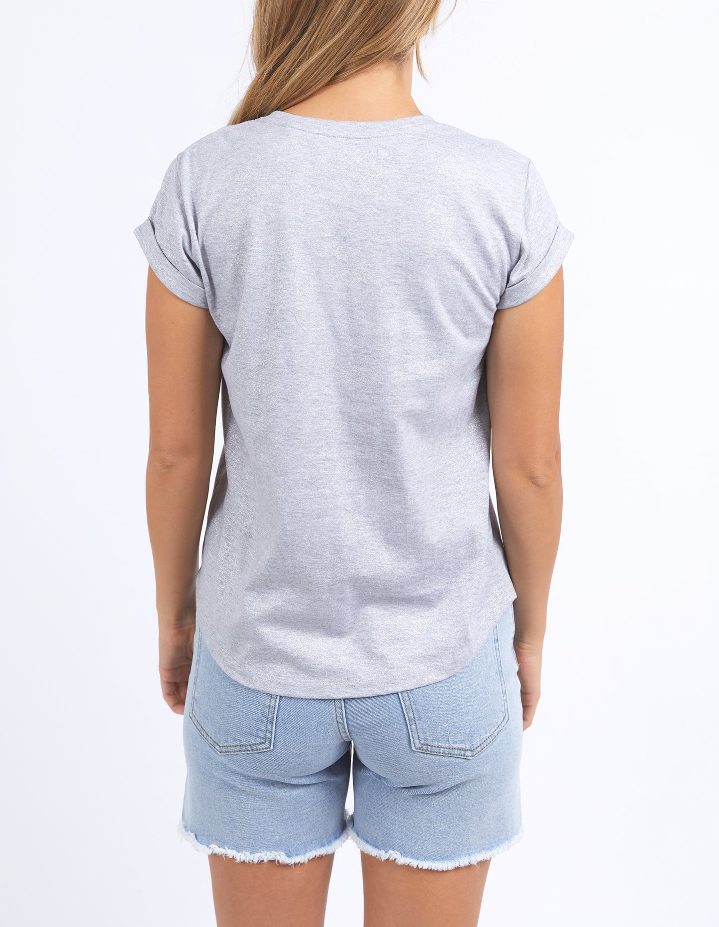 Bodie Metallic Tee - Grey Marle