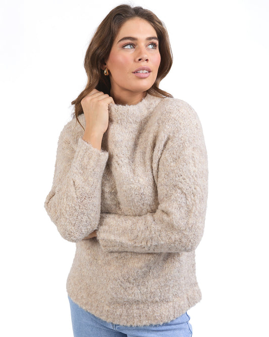 Monnet Knit Crew - Mushroom