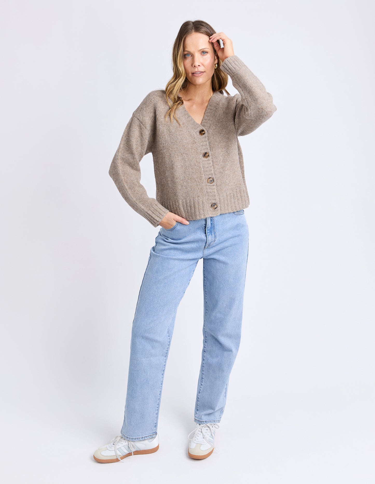 Jensen Button Cardi - Mushroom