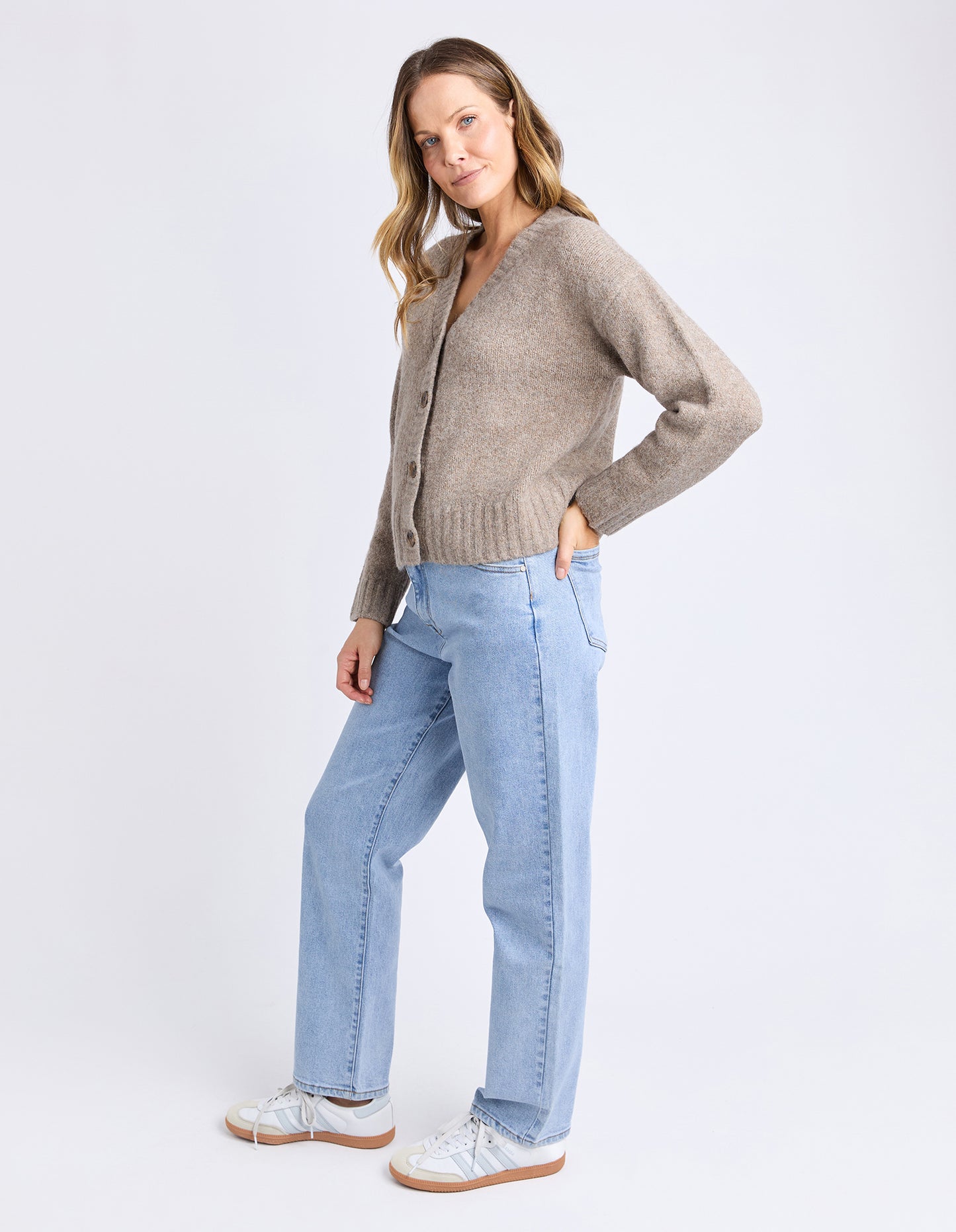 Jensen Button Cardi - Mushroom