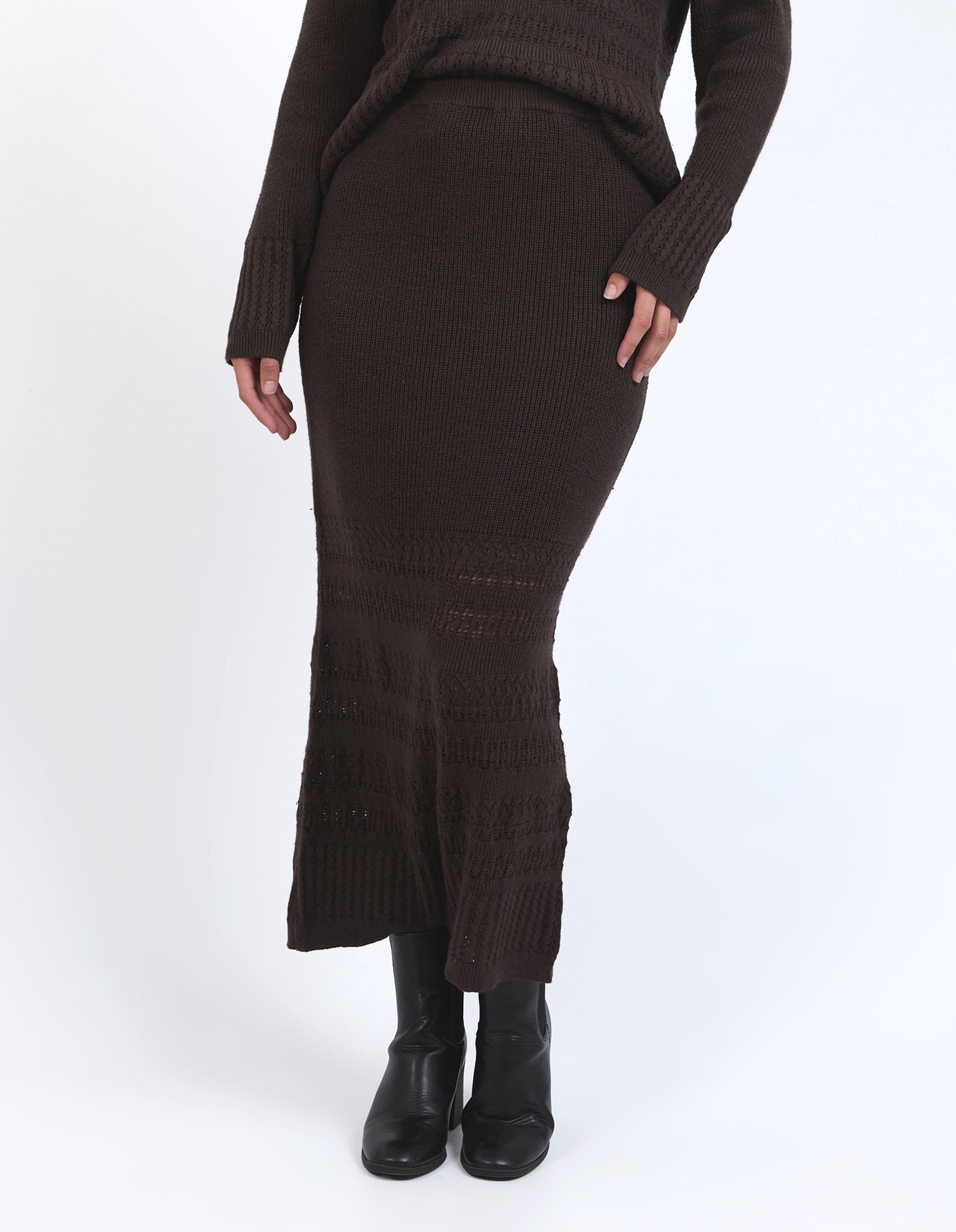 Elka Knit Skirt - Coffee Bean