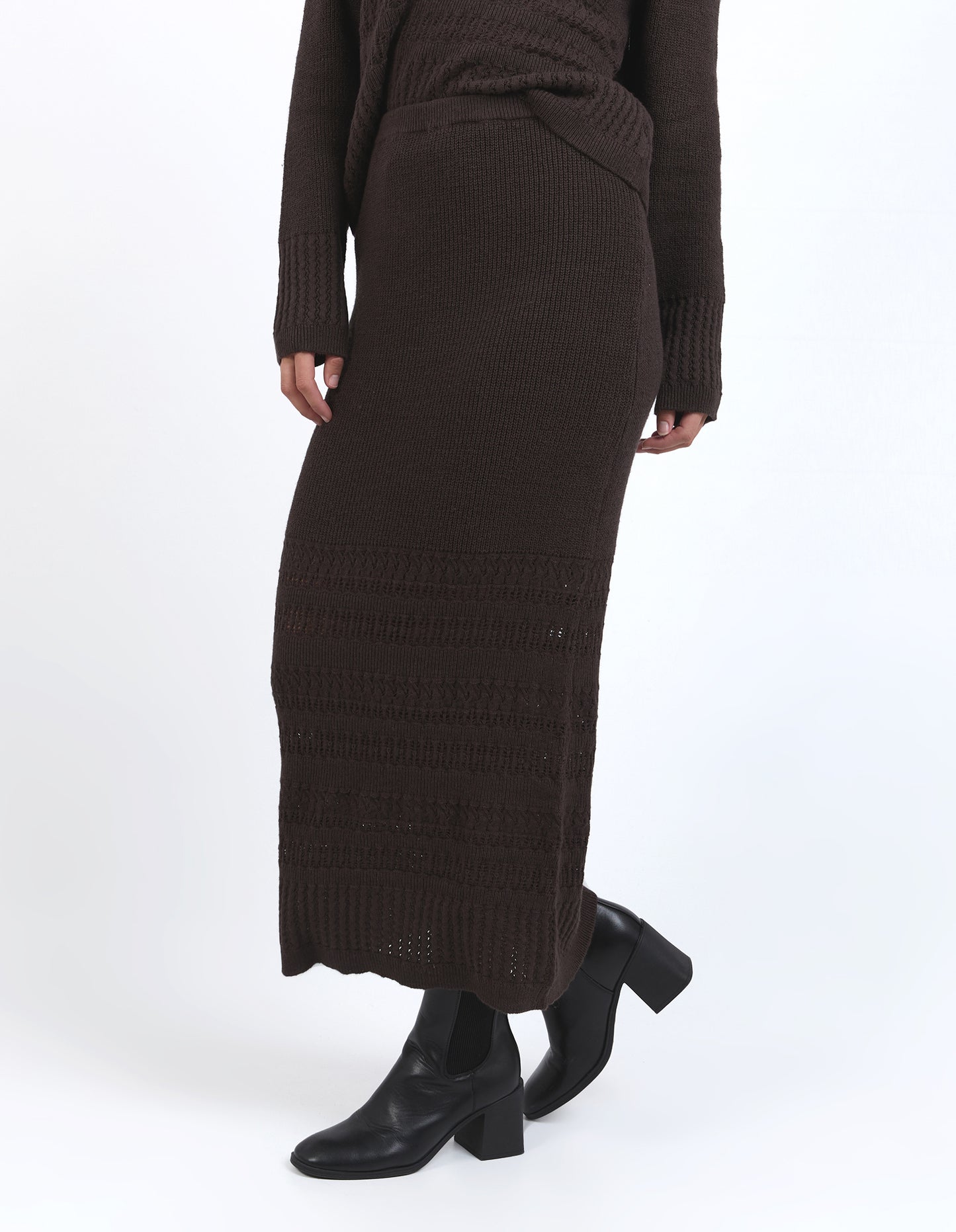 Elka Knit Skirt - Coffee Bean