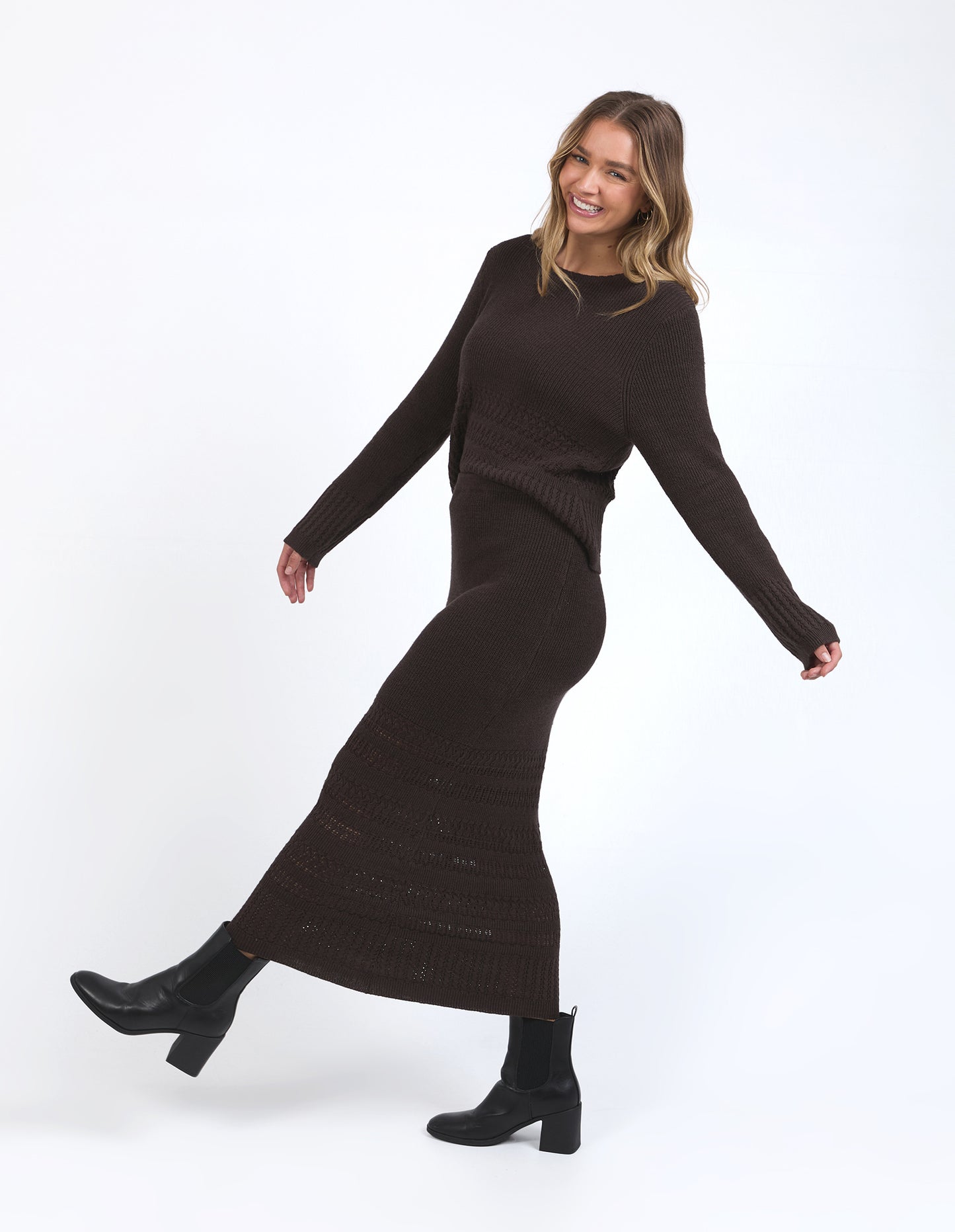 Elka Knit Skirt - Coffee Bean