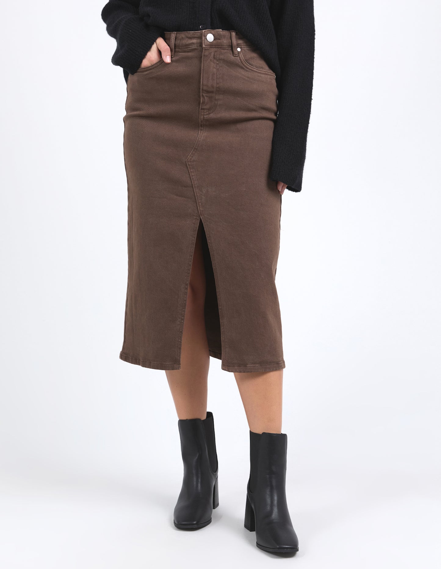 Scout Midi Skirt - Choc