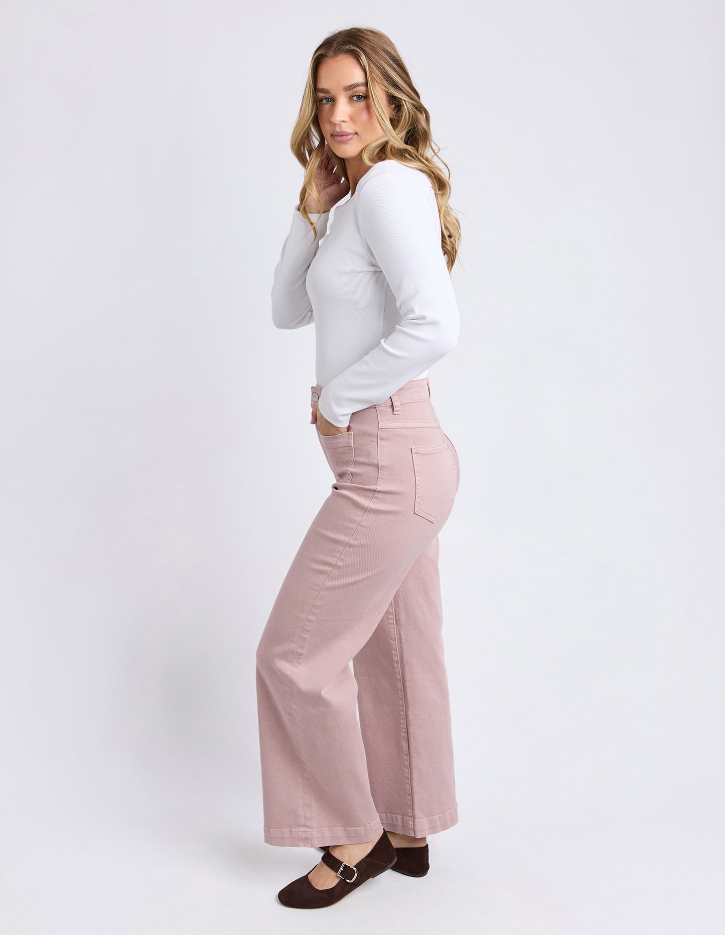 Sarah Wide Leg Jeans - Woodrose