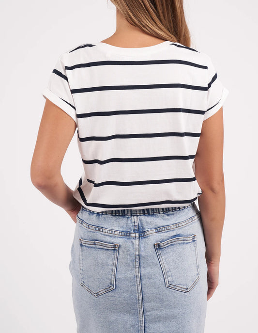 Manly V Tee - White & Navy
