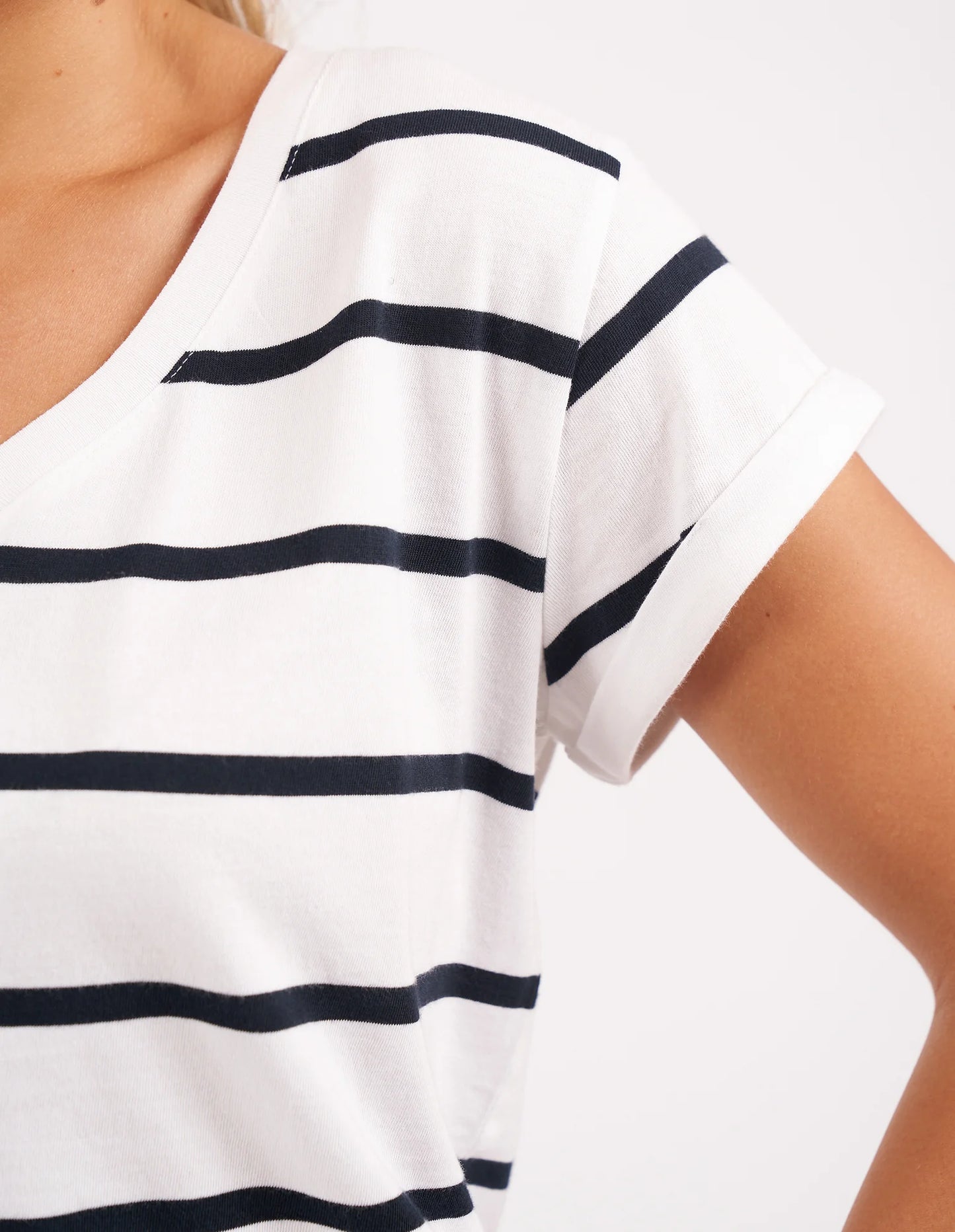 Manly V Tee - White & Navy