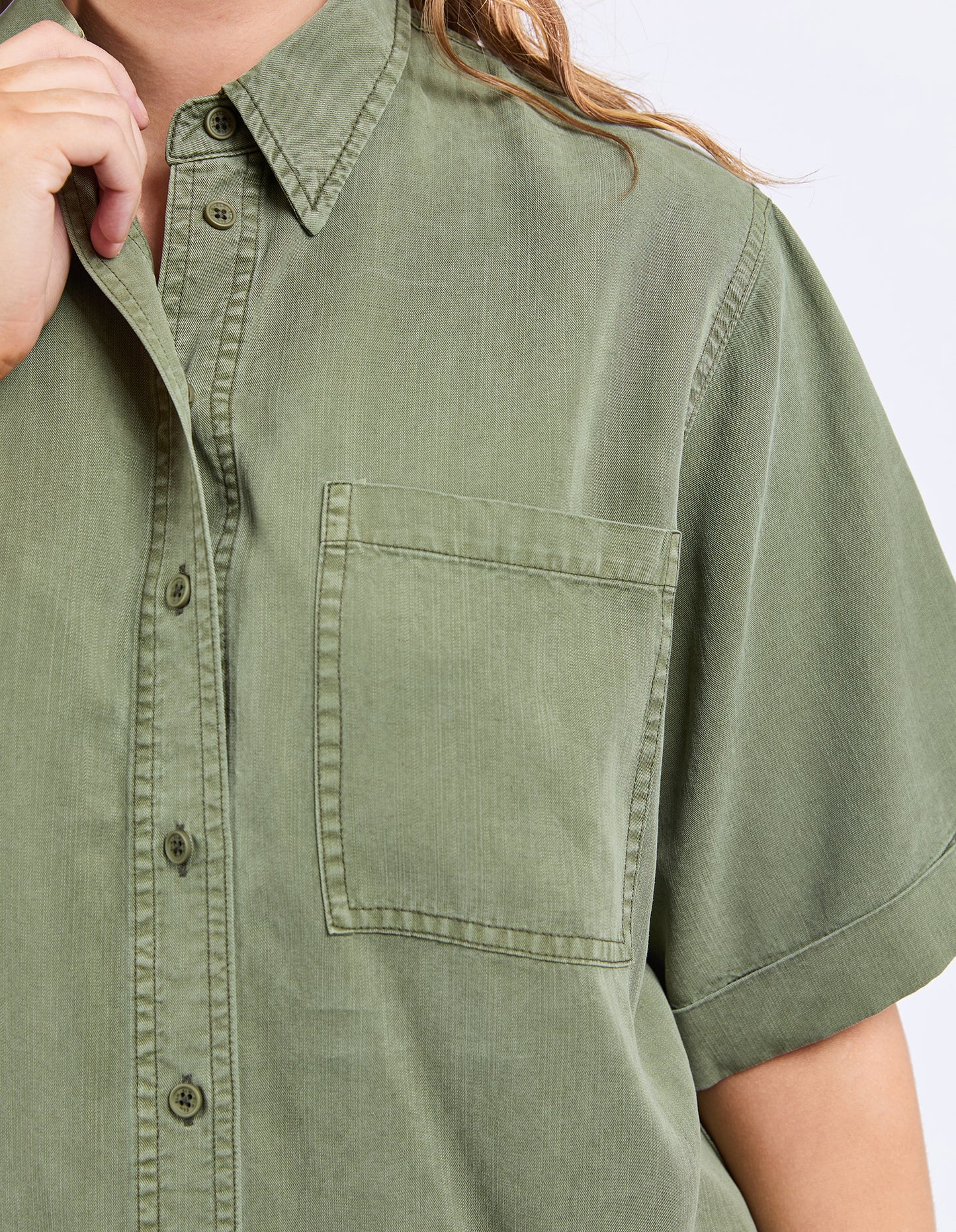 Bliss Washed Shirt - Clover