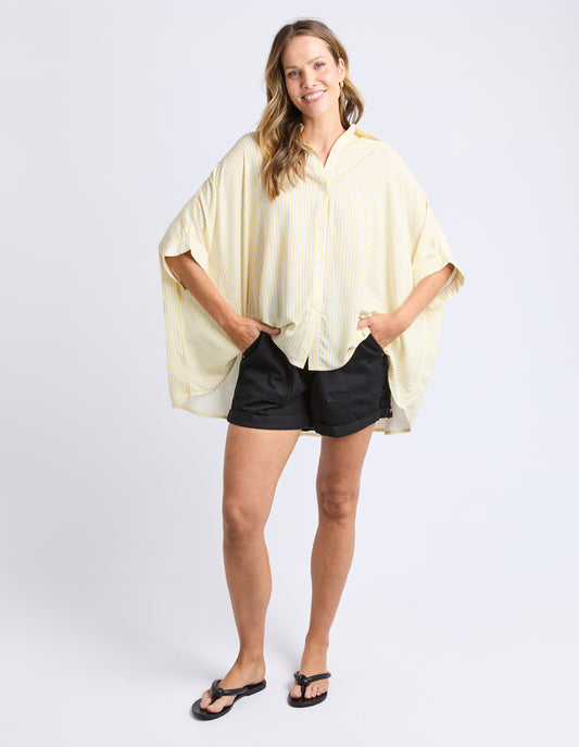 Luna Shirt - Pale Banana Stripe