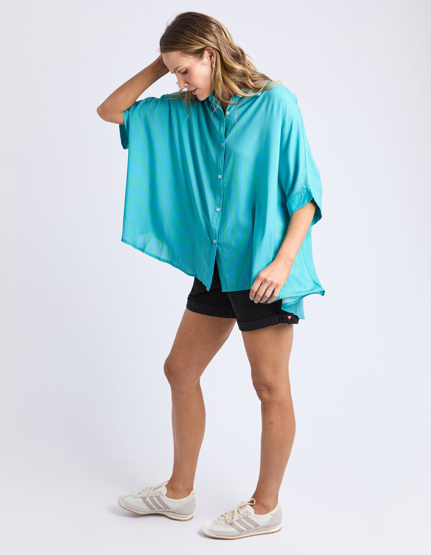 Luna Shirt - Gumdrop Green Stripe