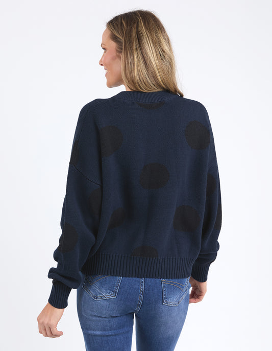 Aggie Spot Knit - Navy