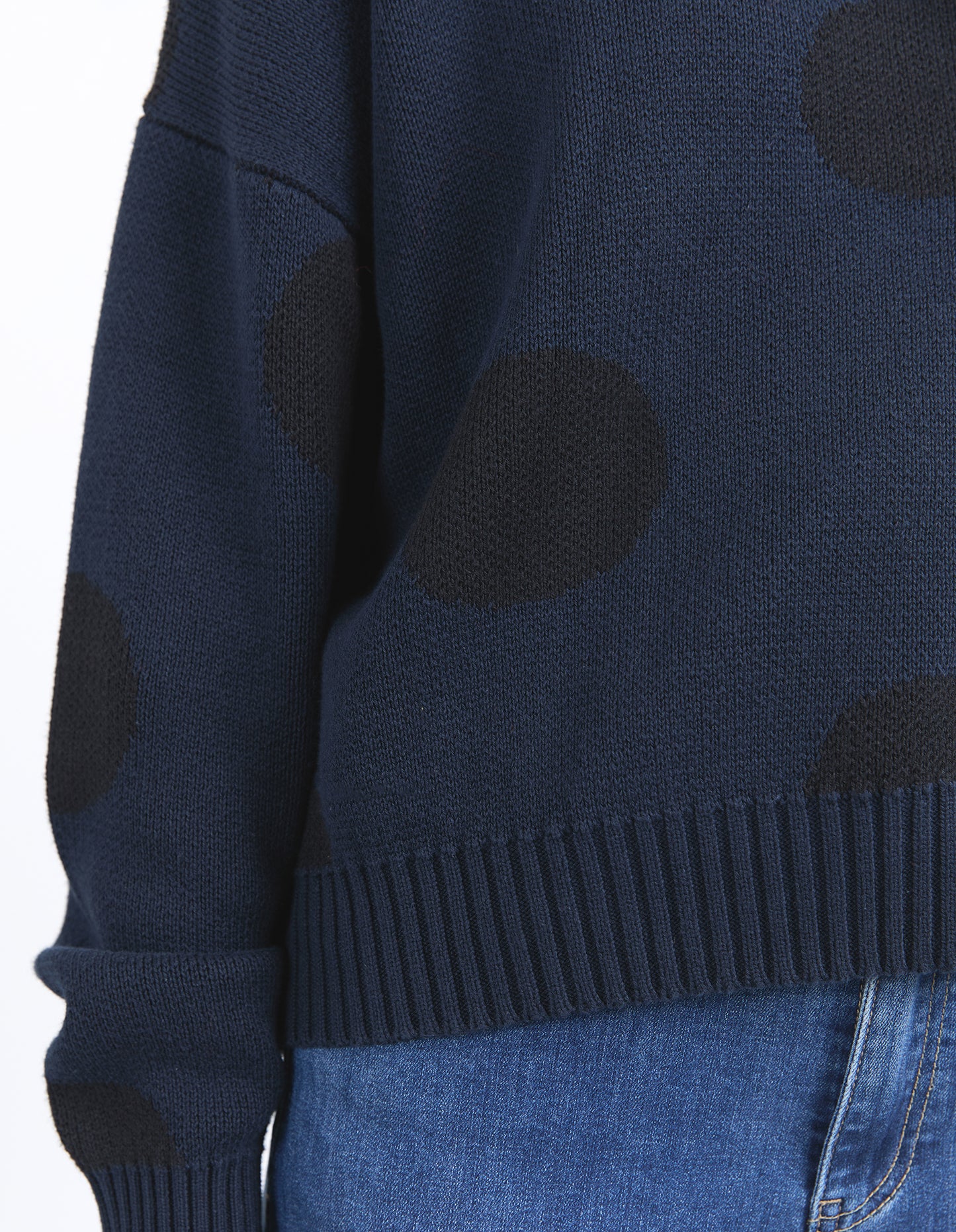 Aggie Spot Knit - Navy