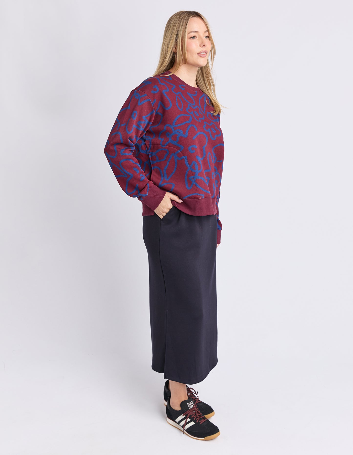 Freedom Floral Crew - Plum