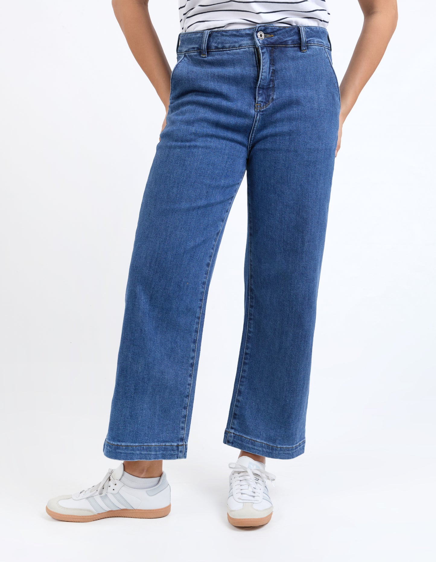 Izzy Wide Leg Jeans - Dark Blue Wash