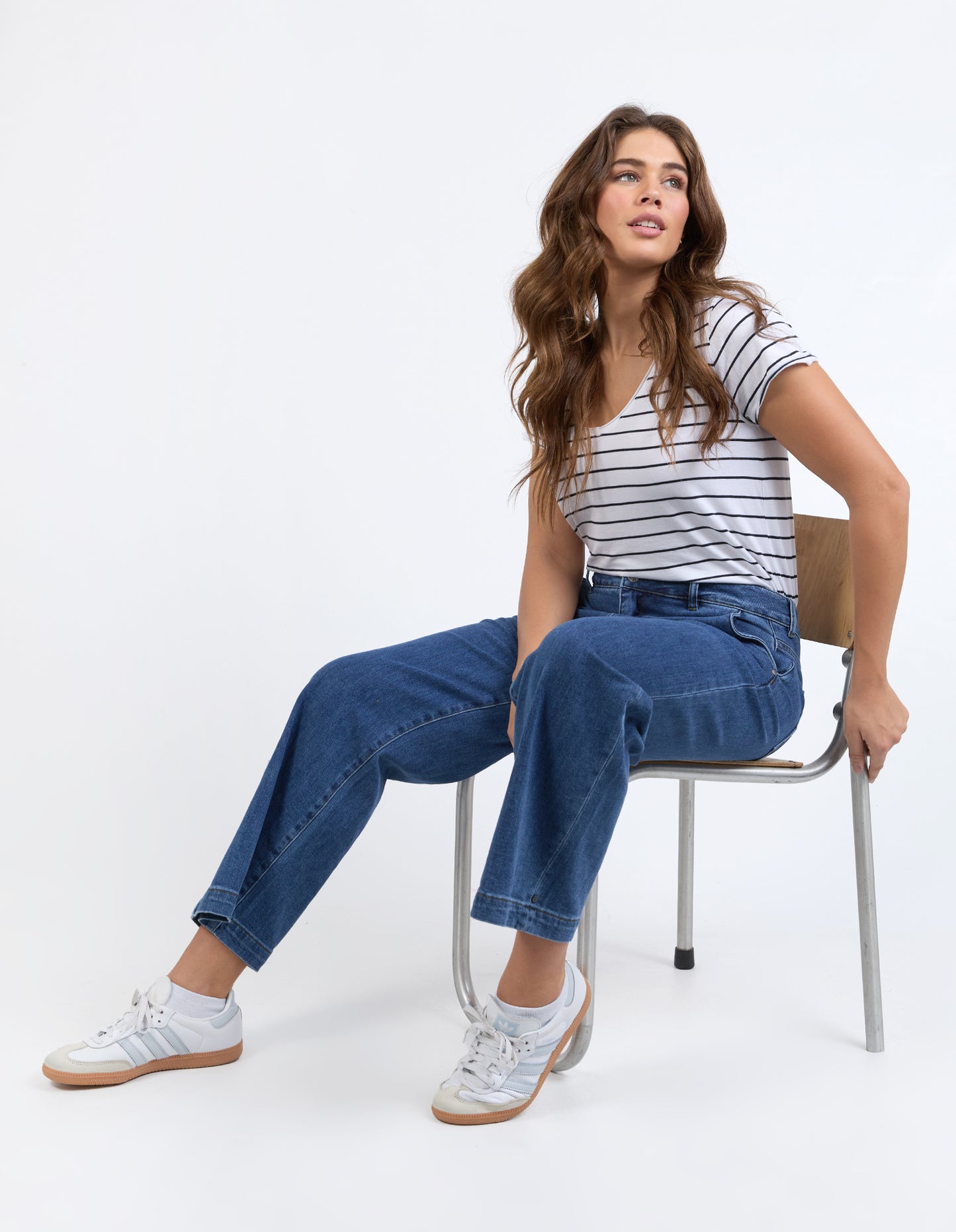 Izzy Wide Leg Jeans - Dark Blue Wash
