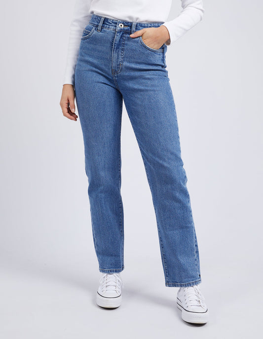 Edith Straight Leg Jean - Blue Wash