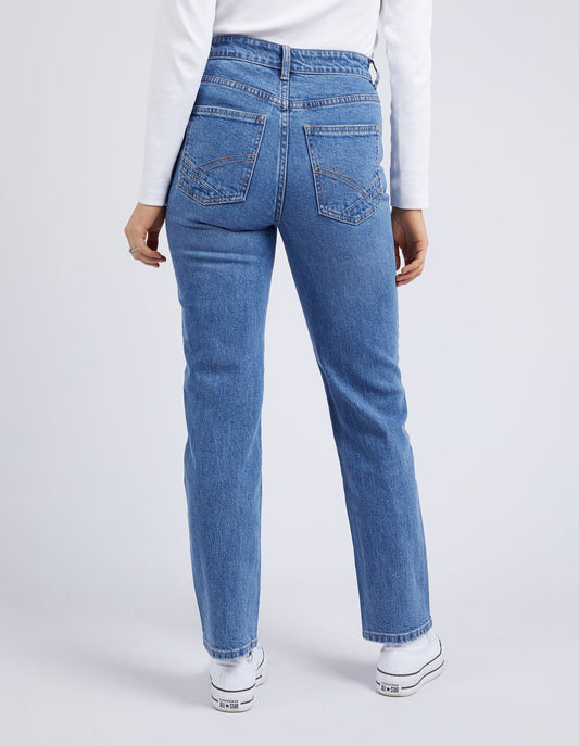 Edith Straight Leg Jean - Blue Wash