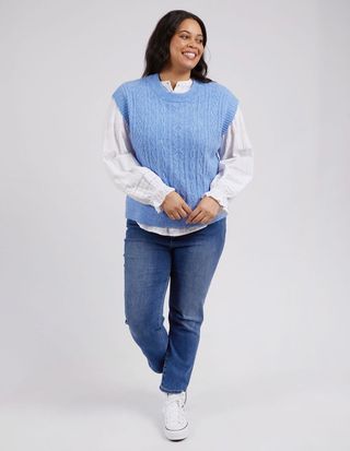 Bramble Knit Vest - Light Blue