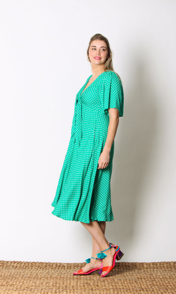 Texas Dress - Green Spot