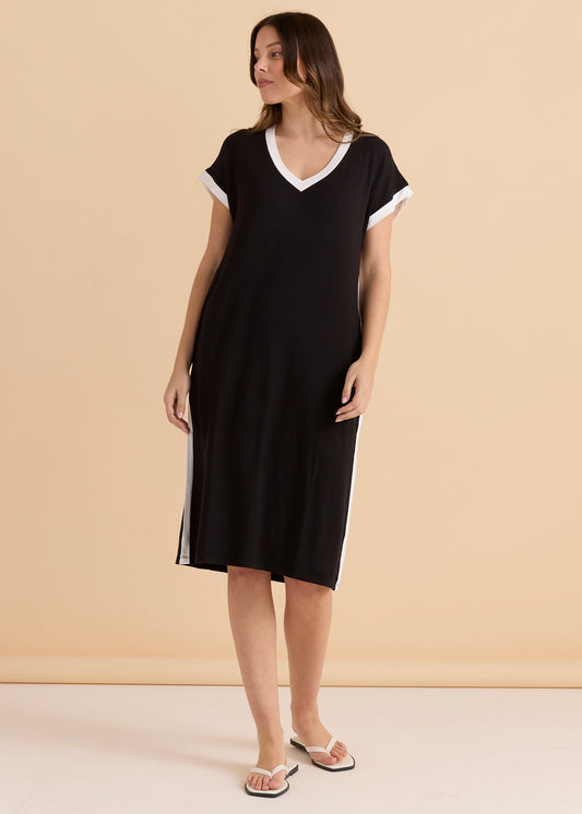 Tula T-Shirt Dress - Black/White