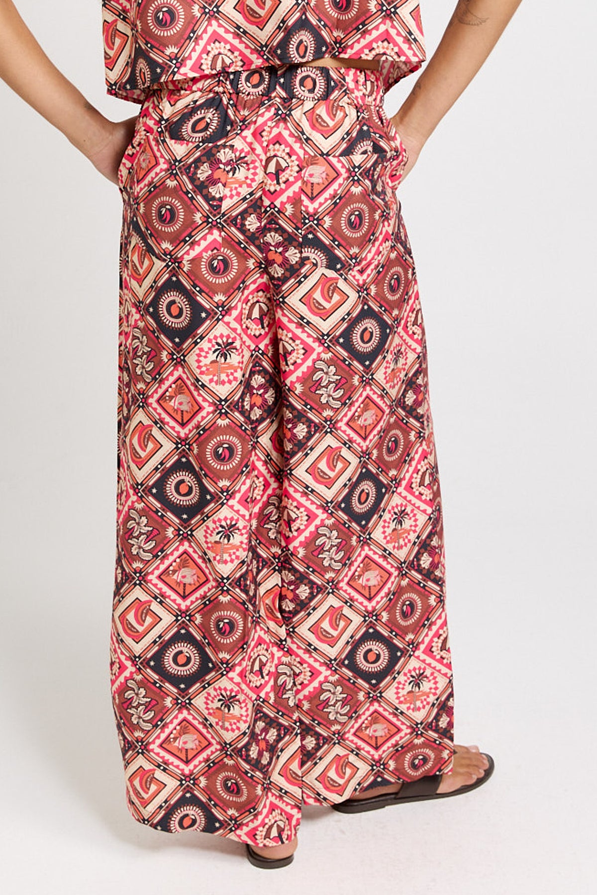 Sable Wide Leg Pant - Coco Print