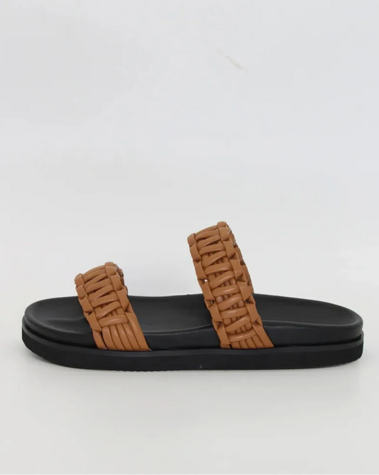 Harlow Leather Slide  - Tan
