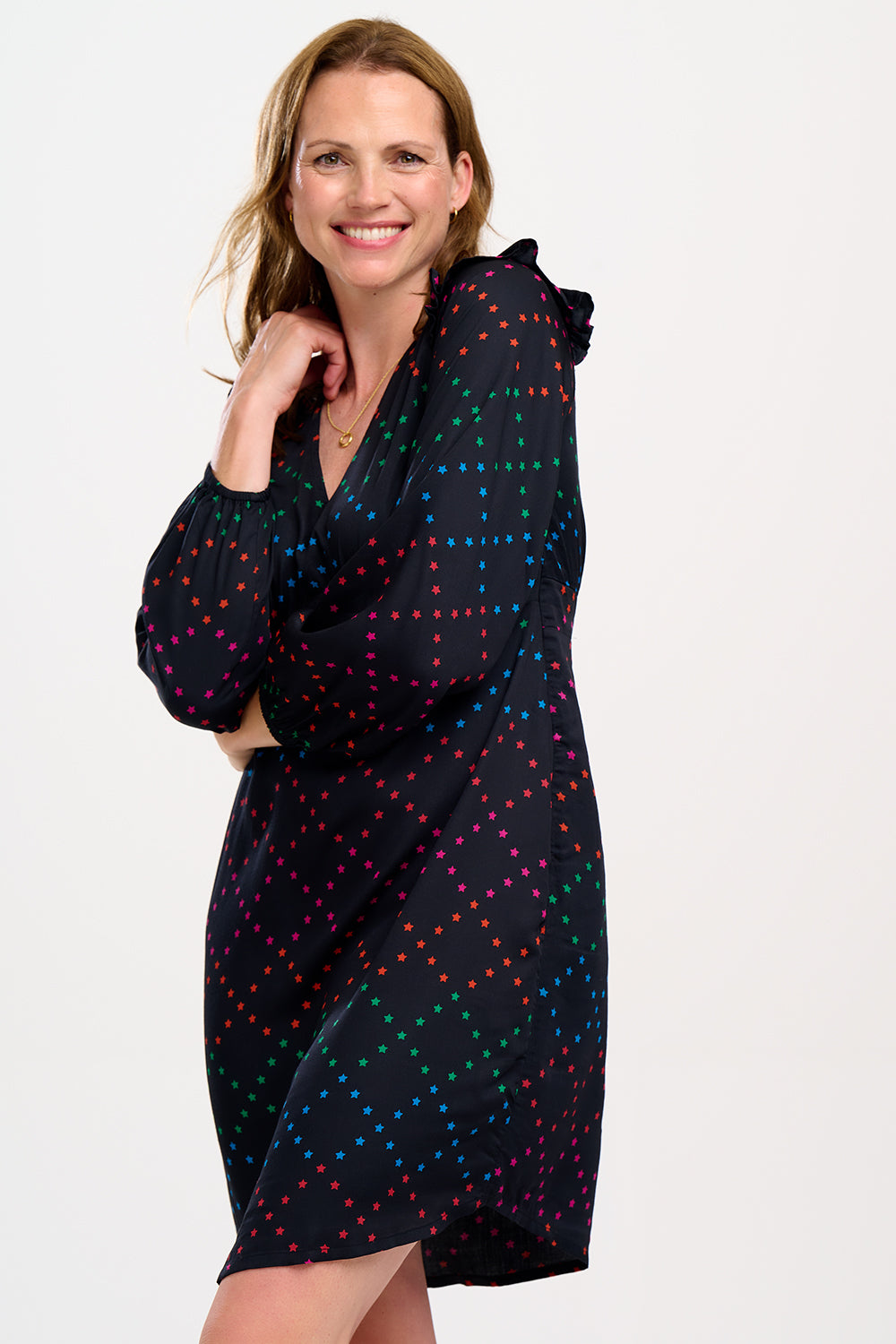 Florella Frill Mini Dress - Stars