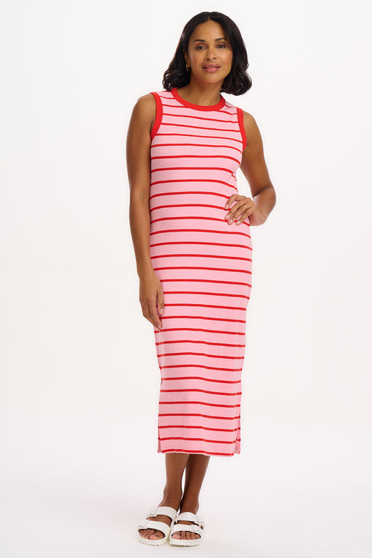 Brittany Jersey Midi Dress - Stripes