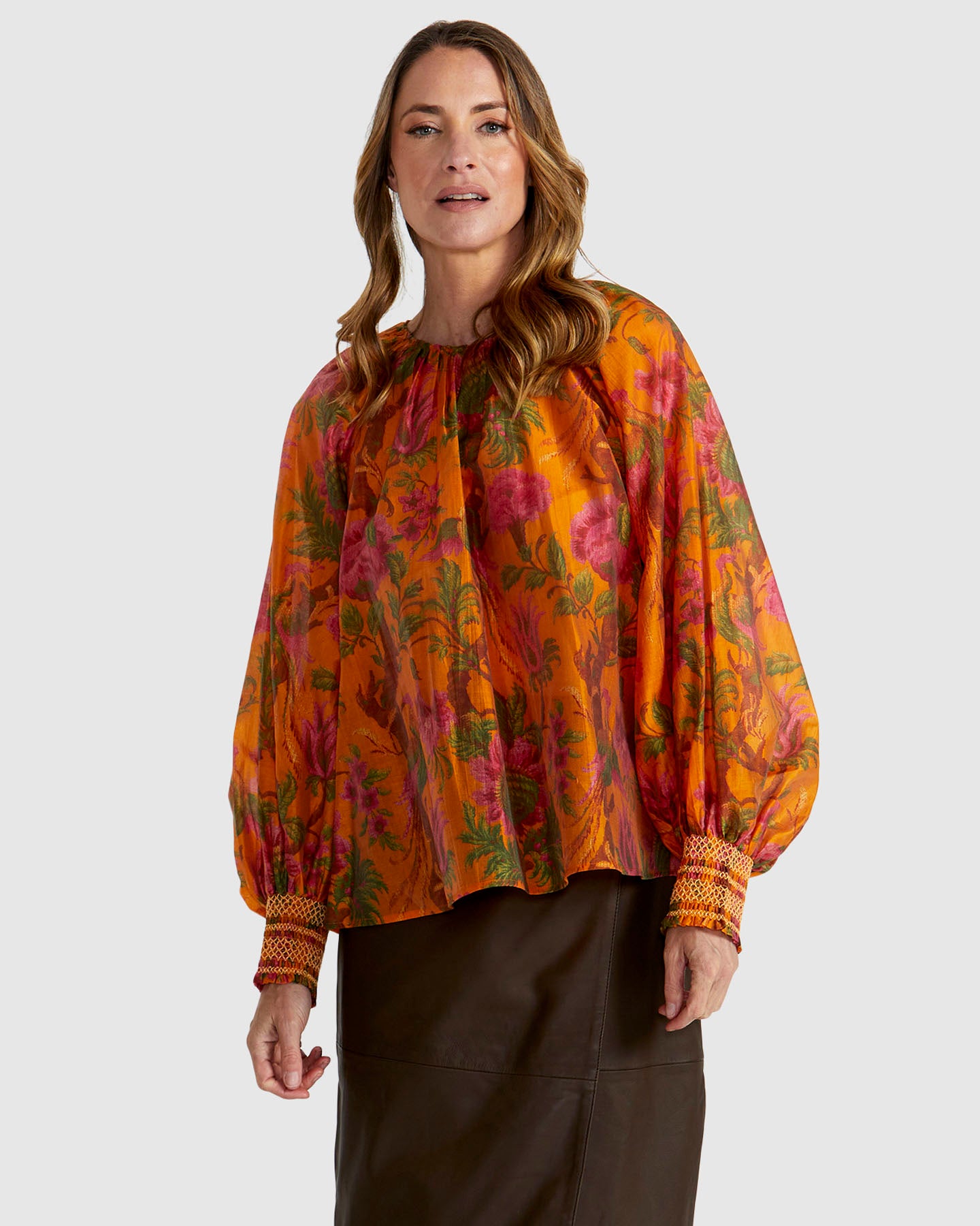 Panama Top - Orange Floral