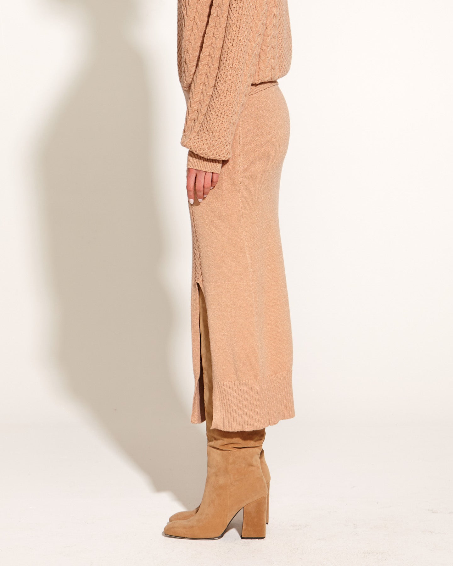 Treasure Knit Cable Skirt - Tan