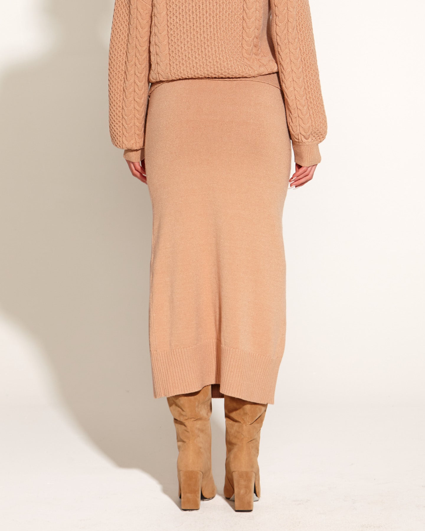 Treasure Knit Cable Skirt - Tan